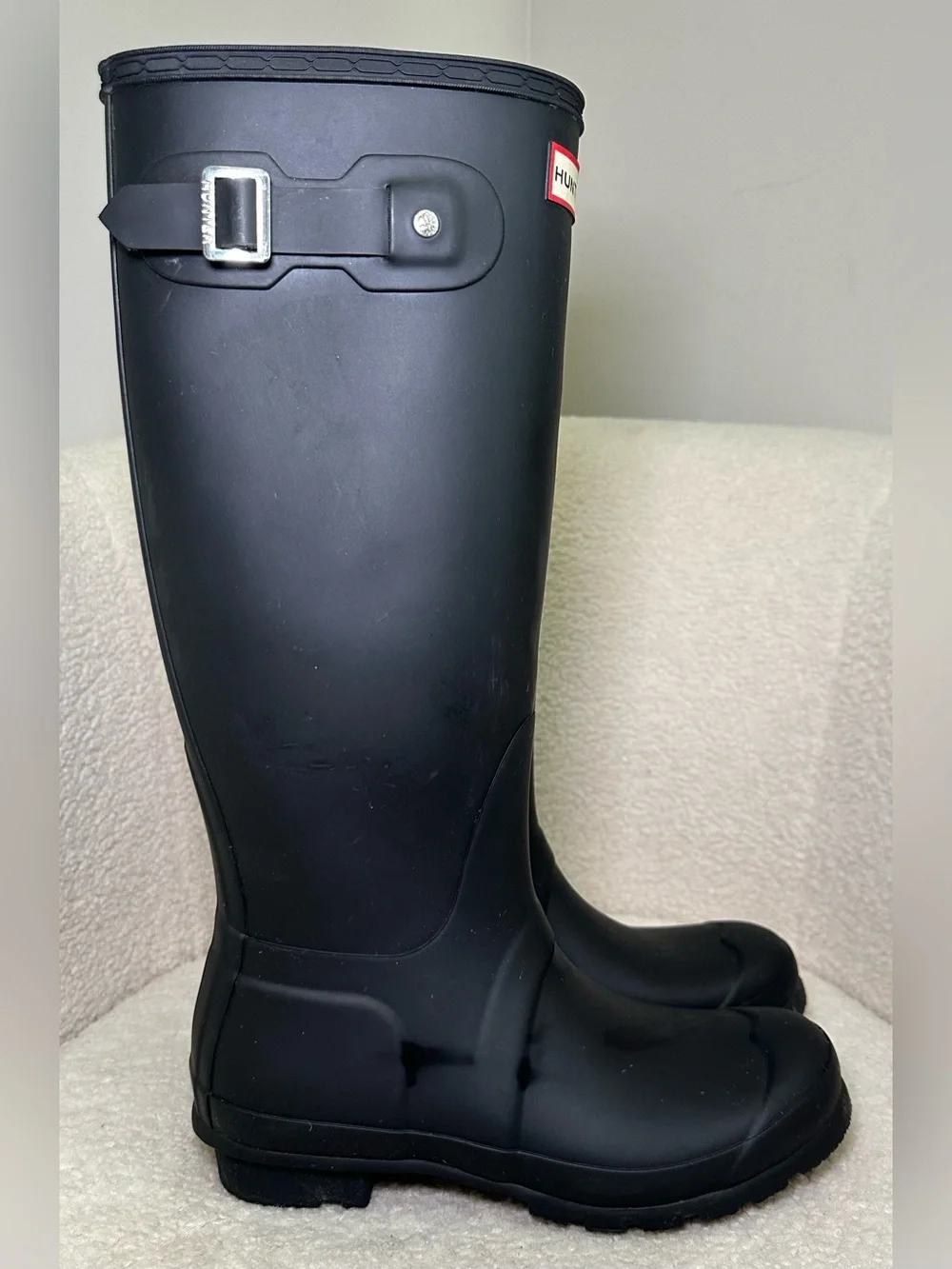 Hunter Original Tall Matte Black Rain Boots Preppy Equestrian Classic Farm 7
